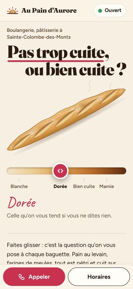 Le même site sur un téléphone.