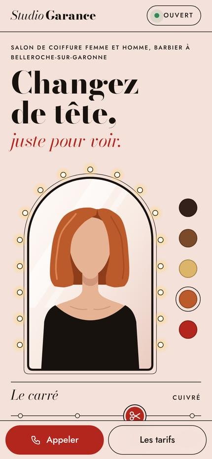 Le même site sur un téléphone.