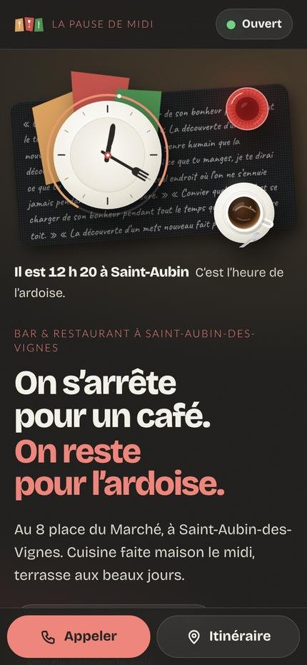 Le même site sur un téléphone.